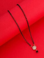 JEWEL WORLD Set Of 4 Gold-Plated Stone-studded & Beaded Mangalsutras