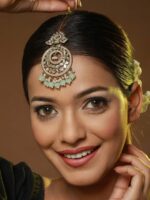 Jazz and Sizzle Gold-Plated & Kundan-Studded & Beaded Maang-tikka - Image 5