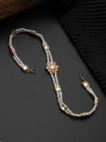 Jazz and Sizzle Gold Plated Kundan-Studded & Pearl Beaded Mathapatti