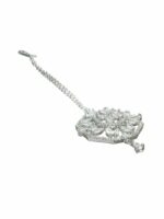 Jazz and Sizzle Silver-Plated White AD & CZ Studded Maangtika - Image 2