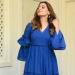 Lapis Blue Cotton Dress - Image 3