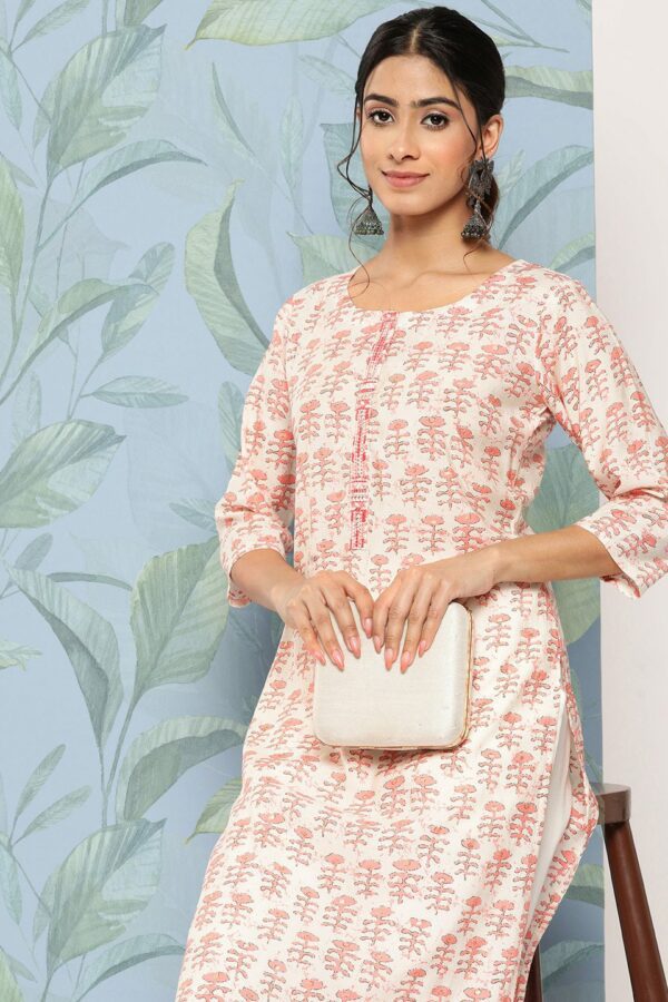 Libas Women Ethnic Motifs Printed Thread Work Kurta