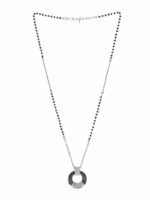 Mahi Black & White Oxidized Crystal Mangalsutra Pendant - Image 2