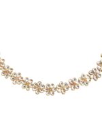 OOMPH Gold-Toned & White Kundan-Studded & Pearl Beaded Hair Chain - Image 3