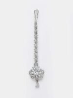 PANASH Rhodium-Plated Silver-Toned & White AD-Studded Maangtika - Image 3