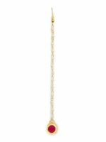 Ruby Raang Gold-Plated & Maroon Kundan Studded Maang Tikka - Image 2