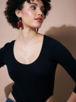 SASSAFRAS BASICS Ribbed Round Neck Bodysuit - Image 2