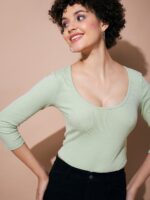 SASSAFRAS BASICS Ribbed Round Neck Bodysuit - Image 2