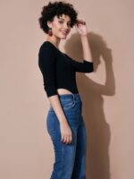 SASSAFRAS BASICS Ribbed Round Neck Bodysuit - Image 3