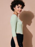 SASSAFRAS BASICS Ribbed Round Neck Bodysuit - Image 3