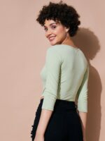 SASSAFRAS BASICS Ribbed Round Neck Bodysuit - Image 4