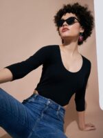 SASSAFRAS BASICS Ribbed Round Neck Bodysuit - Image 6