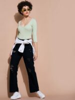 SASSAFRAS BASICS Ribbed Round Neck Bodysuit - Image 6