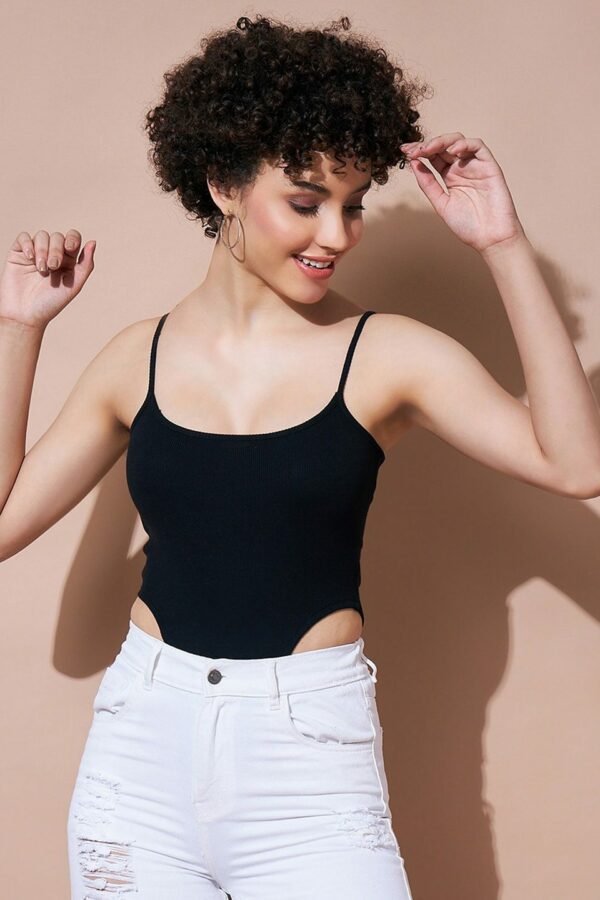 SASSAFRAS BASICS Ribbed Shoulder Straps Bodysuit