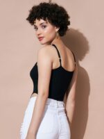 SASSAFRAS BASICS Ribbed Shoulder Straps Bodysuit - Image 5