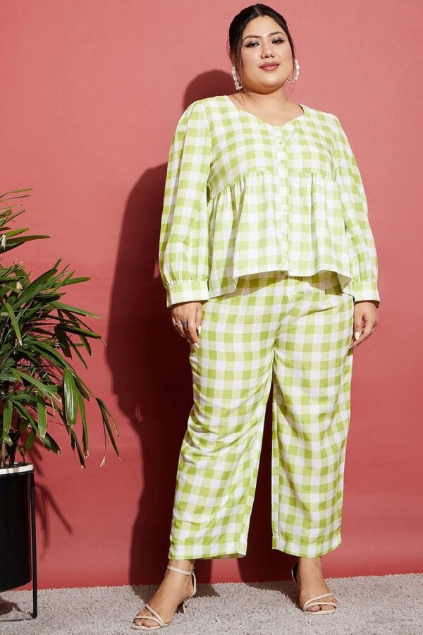 SASSAFRAS Curve Checked Top With Trousers