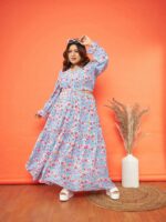 SASSAFRAS Curve Women Floral Printed Crepe Dress - Image 6