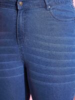 SASSAFRAS Curve Women Plus Size Blue Bootcut High-Rise Clean Look Stretchable Jeans - Image 6