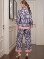 SASSAFRAS alt-laze Floral Printed Notched Collar Shirt With Palazzo - Image 6