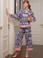 SASSAFRAS alt-laze Floral Printed Notched Collar Shirt With Palazzo - Image 7