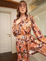SASSAFRAS alt-laze Printed Top With Lounge Pants & Belted Robe - Image 2