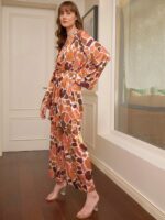 SASSAFRAS alt-laze Printed Top With Lounge Pants & Belted Robe - Image 4