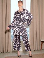 SASSAFRAS alt-laze Printed Top With Palazzos & Belted Robe