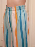 SASSAFRAS alt-laze Striped Notched Collar Shirt With Palazzo - Image 3