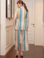 SASSAFRAS alt-laze Striped Notched Collar Shirt With Palazzo - Image 6