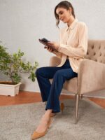 SASSAFRAS worklyf Women Flared High-Rise Easy Wash Trousers - Image 5