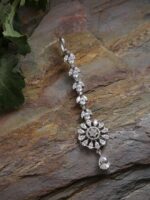 SOHI Silver-Plated White AD-Studded Maangtikka