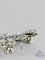 Samridhi DC Silver-Plated Oxidised Mirror Studded & Beaded Jewellery Set - Image 3