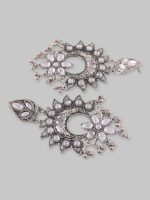 Samridhi DC Silver-Plated Stone-Studded & Beaded Jewellery Set - Image 3