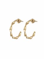 Shining Diva Fashion Set Of 9 Gold-Plated Contemporary Hoop Studs Earrings - Image 13