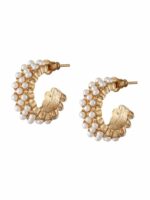 Shining Diva Fashion Set Of 9 Gold-Plated Contemporary Hoop Studs Earrings - Image 6