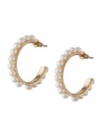 Shining Diva Fashion Set Of 9 Gold-Plated Contemporary Hoop Studs Earrings - Image 7