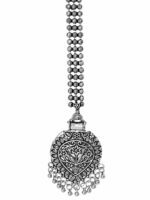 TEEJH Silver-Plated Oxidised Handcrafted Maang Tikka - Image 4