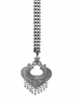 TEEJH Silver-Plated Oxidised Maang Tikka - Image 4
