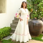 White Flower Patch Dress - Image 4