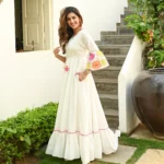 White Flower Patch Dress - Image 3