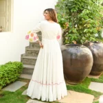 White Flower Patch Dress - Image 2