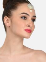 Zaveri Pearls Set of 3 Gold Tone Kundan Maangtikka - Image 3