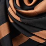Premium Black & Bronze Silk Long Hijab - Image 8