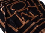 Premium Black & Bronze Silk Long Hijab - Image 4