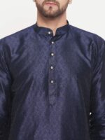 Men's Navy Blue Kurta - Image 4