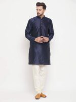 Men's Navy Blue Kurta - Image 5