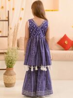 pspeaches Girls Ethnic Motifs Printed Regular Pure Cotton Kurti with Sharara - Image 4