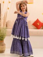 pspeaches Girls Ethnic Motifs Printed Regular Pure Cotton Kurti with Sharara - Image 7
