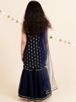 pspeaches Girls Floral Embroidered Sequinned Kurta with Sharara & Dupatta - Image 4