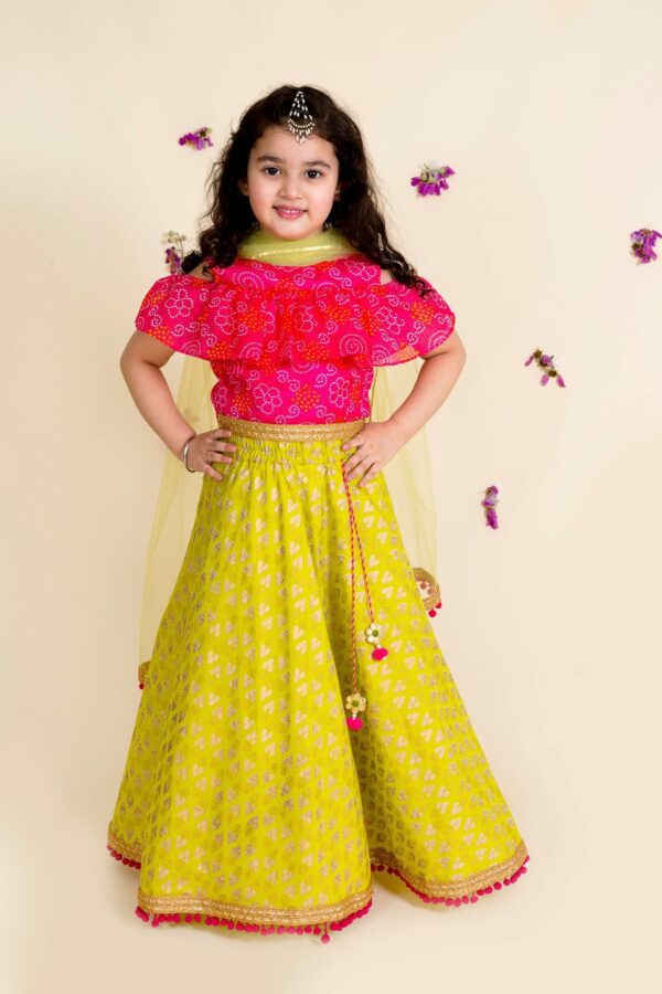 pspeaches Girls Printed Ready to Wear Lehenga & Blouse With Dupatta